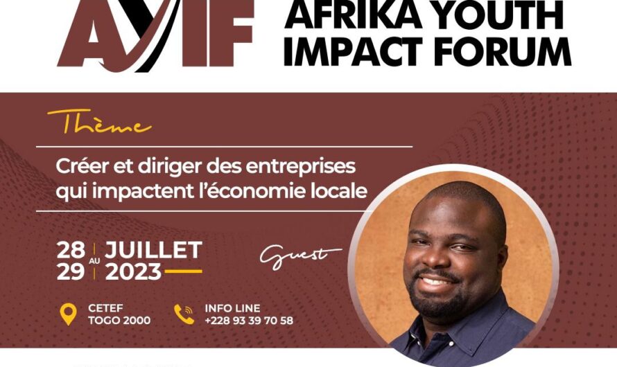 Lomé accueille une icône africaine, Iyin ABOYEJI, PDG et associé général de Future Africa à l’occasion de la première édition de Afrika Youth Impact Forum